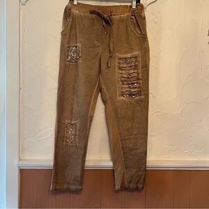 Embellished Brown Pants